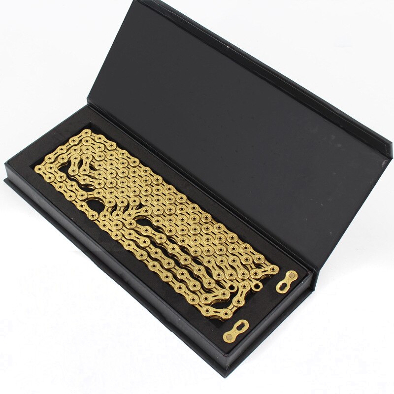 Bunte Höhlte MTB Straße Typ Bicicle Kette 116 Verknüpfungen Rennen Fahrrad Kette Edelstahl 6 7 8 9 10 11 12 geschwindigkeit Mountainbike Kette: 12S SX12SL Gold