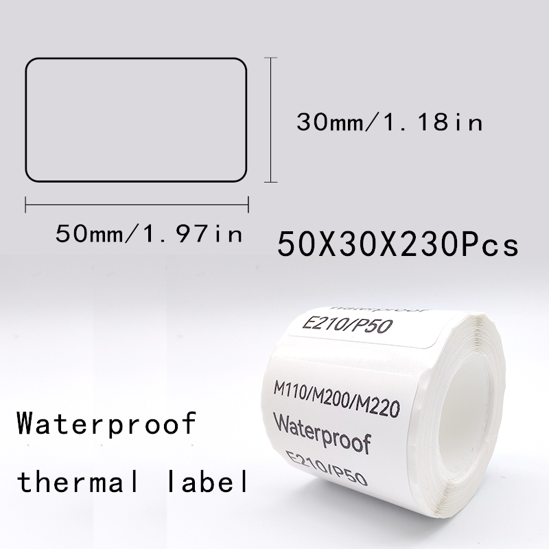 5PK YLF23 E210 Label Paper Sticker 50*30mm Use for P50 Thermal Label Printer M110 Label Maker DIY adhesive Label Tape: Orange