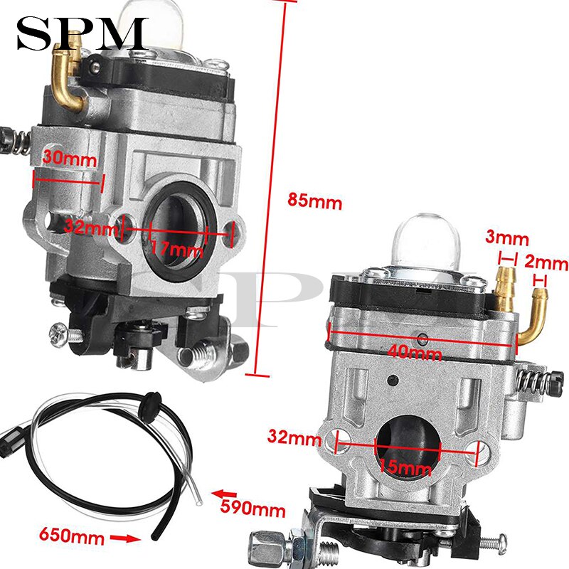 Motorcykel carb karburator 2- takt 15mm til 43cc 47cc 49cc 50cc 52cc scooter dirt pit cykel atv'er