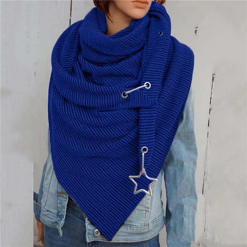 Dames sjaal dames warme wintersjaals met ster hanger zachte sjaals vrijetijds effen stippen print knoop zachte nekwikkel