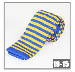 Newest Striped Knitted Mens ties Polyester Knit necktie for men Party Business Brand Handmade Neck Tie: 19 15