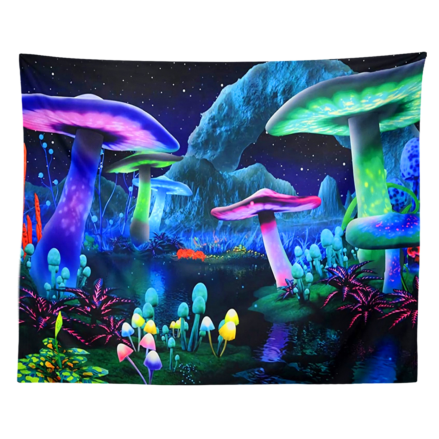 Psychedelic Mushroom Tapestry Fantasy Plant Wall T... – Vicedeal