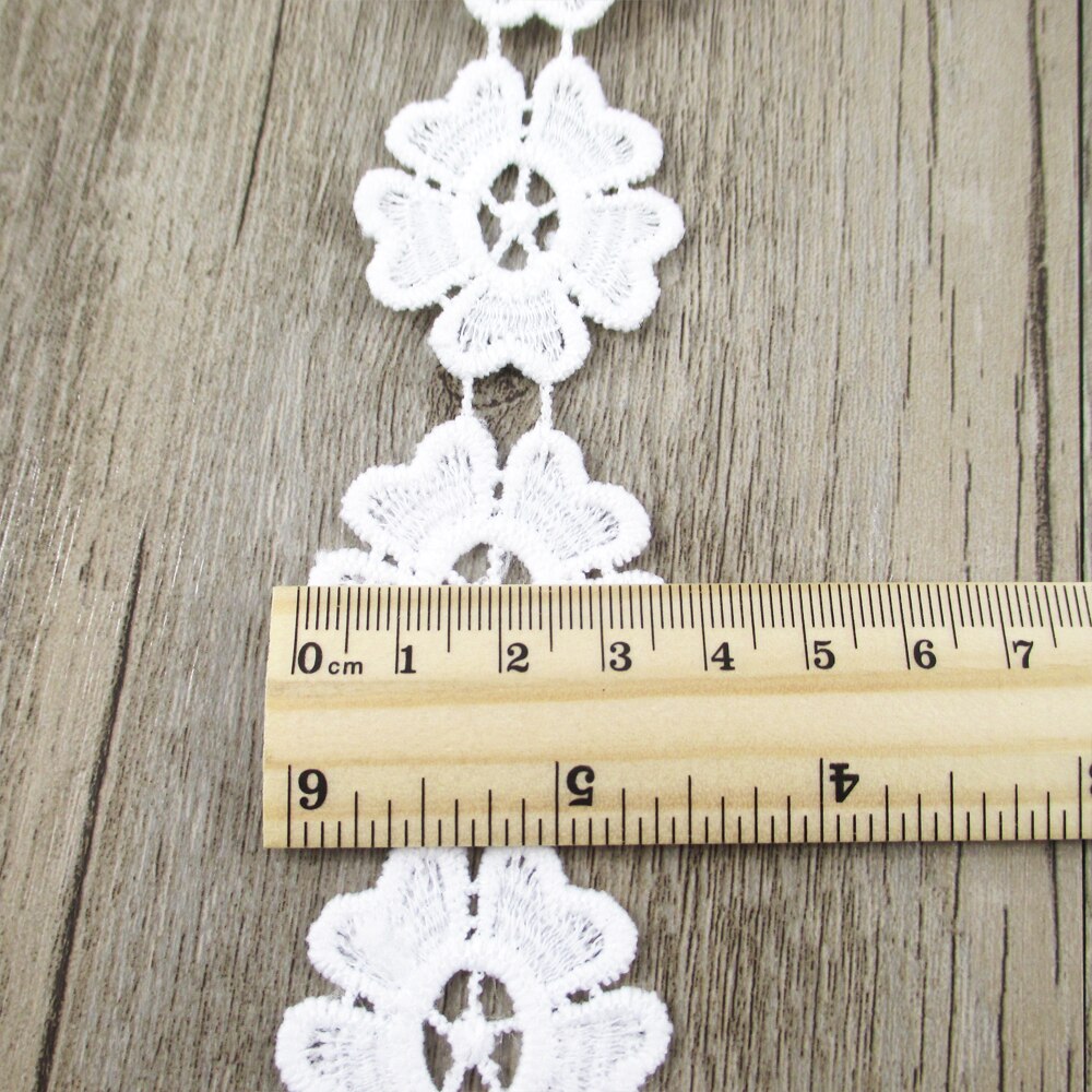 1 Yard Fiber Flower Lace Trim Pearl Embroidery Sewing Fabric Ribbon DIY Garment Accessories for Wrapping,1Yc2452