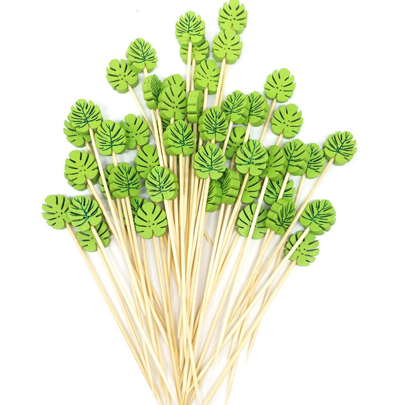 100 st ananas kaktus flamingo engångs bambu gaffel fest buffé frukt desserter mat cocktail smörgås gaffel stick pick