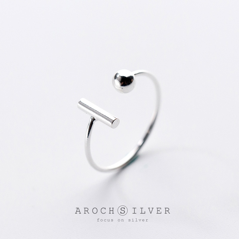 Nowy 925 szterling srebrna kula linie pierścienie dla kobiet regulowany rozmiar pierścienie moda biżuteria ślubna Anillos Mujer 2021