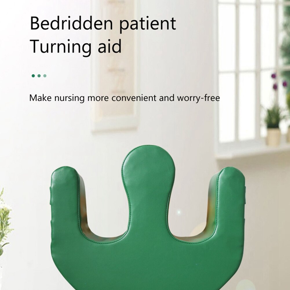 Multifunctional Elderly Turnover Device Disability Aids Leg Turn over Pad U Pillow for Patients Caring Detachable -green