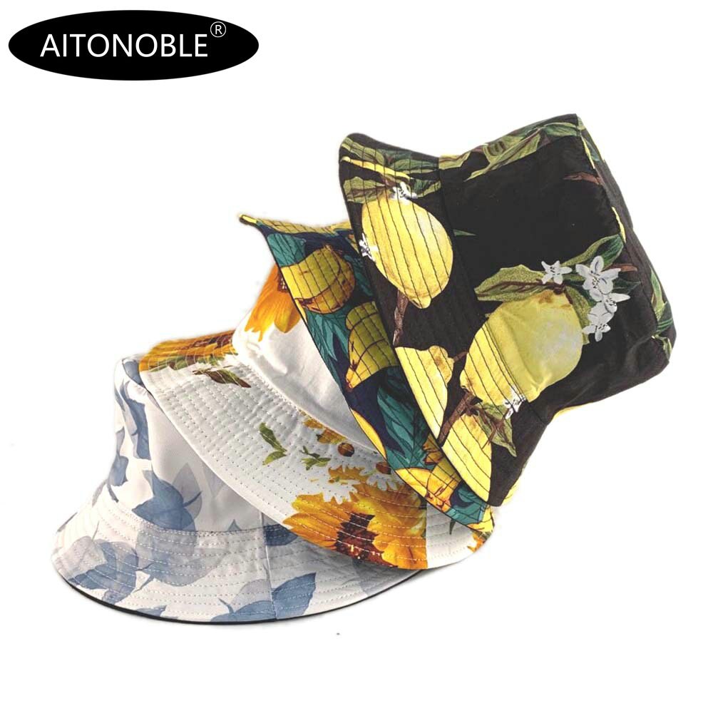 Aitonoble-Sombrero de cubo para niña, sombrero de sol de playa para deportes al aire libre, gorros de playa de viaje, gorras de pescador, gorro de Hip Hop, novedad de