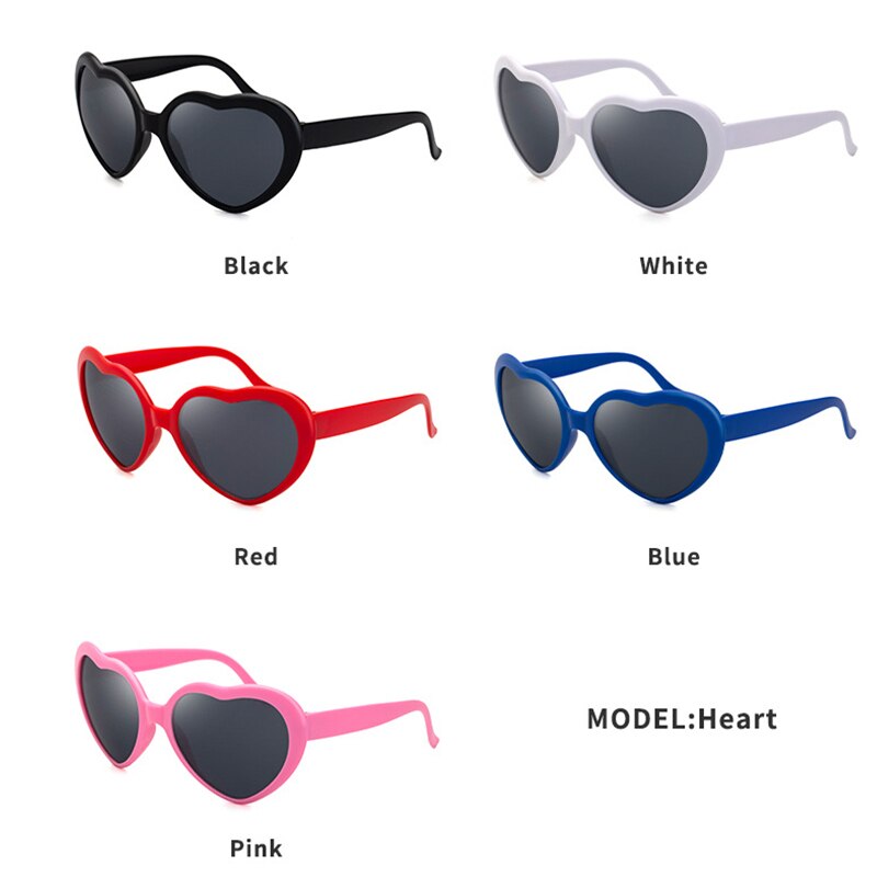 Heart Refraction Diffraction Glasses Rave Glasses Heart Lenses Special Effect Rave EDM Festival Light Changing Eyewear PartyGif