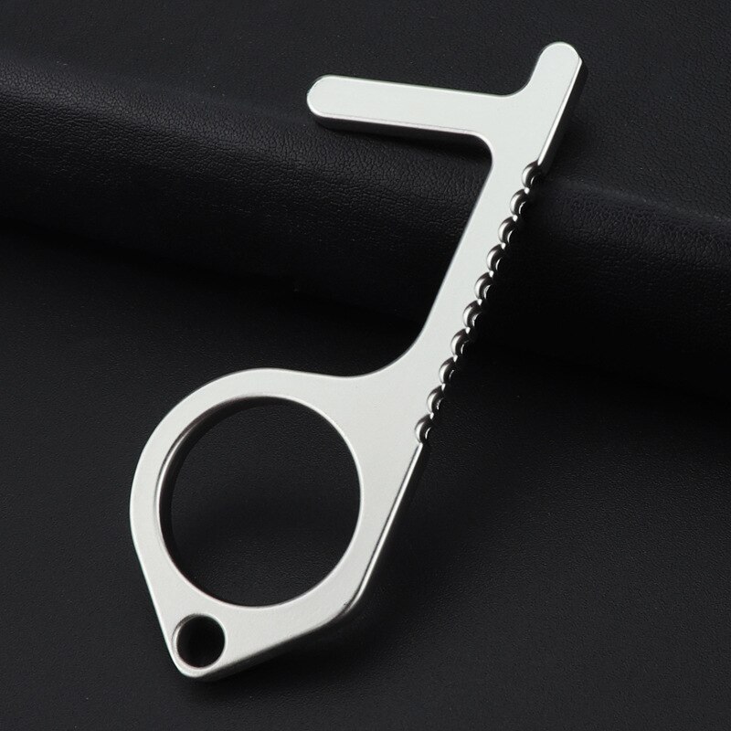 2pcs Keychain No touch door opener Key Press Handle Safe Zero-touch Ring Gadgets For Intelligent mobile phone iPad