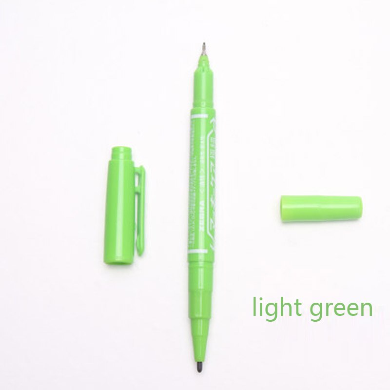 12 pièces Zèbre Huileuse Petite bicéphale Marqueur Stylo MO-120-MC à séchage Rapide Stylo N'est Pas de Décoloration, et Non toxique: Light green
