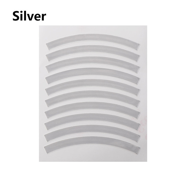 Calcomanías reflectantes para rueda de bicicleta de equilibrio para niños, pegatinas de seguridad, accesorios para bicicleta, 10 Uds.: silver