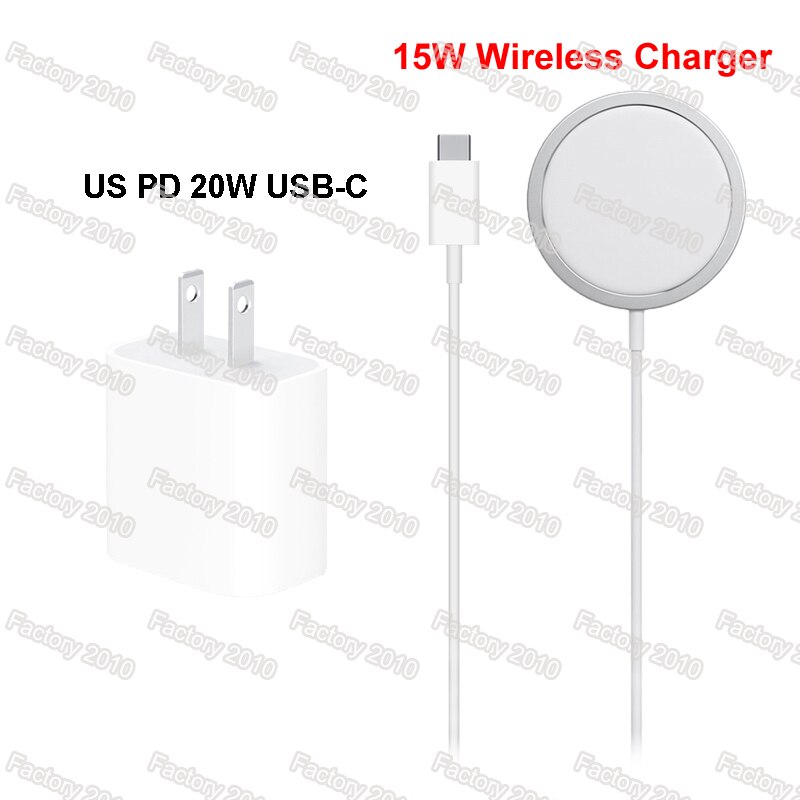 Wireless Charger Magnetic Adsorption 15W Fast Charger For iPhone 12 Pro Max Mini 12 Pro Qi Wireless Chargers PD 20W EU US Plug: US20W and 15W