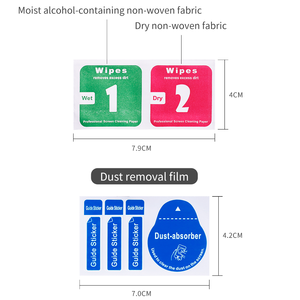 LUXIANZI 50 Uds toallitas húmedas y secas papel de eliminación de polvo para iPhone teléfono lente de cámara pantalla LCD óptica paño de limpieza de vidrio templado