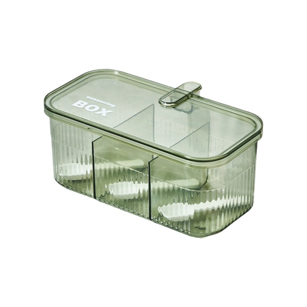 Nem at rengøre fugttæt krydderiboks plastik stabelbar krydderikrukke stor kapacitet gennemsigtig saltkrukke til hjemmelavet mad: Lysegrøn