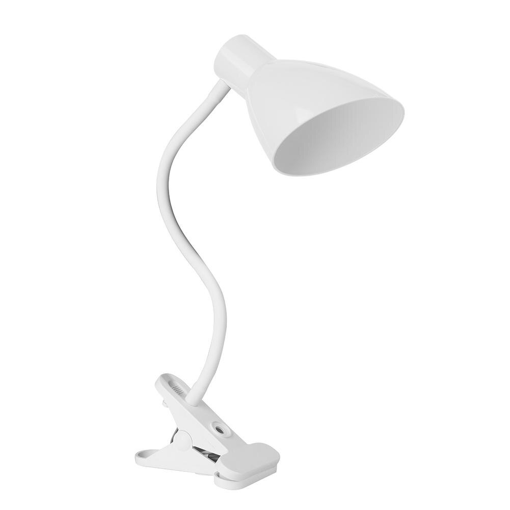 AC 110-250V Universal Flexible Light Bulb Clip Holder E26/E27 Socket Holder LED Desk Lamp Base: White
