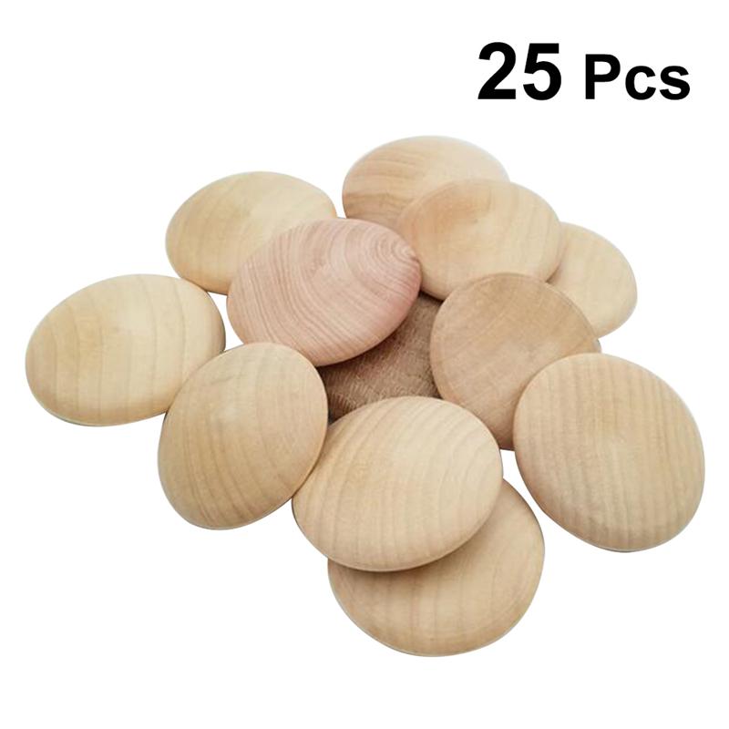 25 PCS Button Wood Plugs Wooden Screw Hole Plugs for Furniture Stair: Default Title