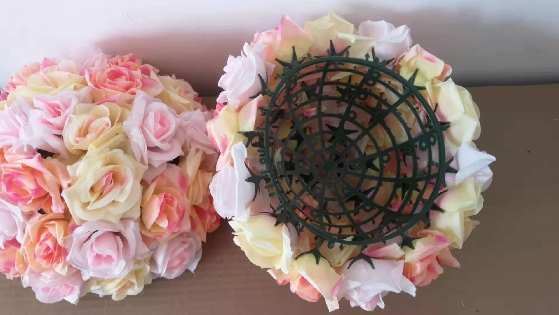Boule de roses artificielles en soie, 30cm, fausses fleurs, pour un Bouquet de la mariée, pour une décoration de mariage, pour une voiture, pour la maison