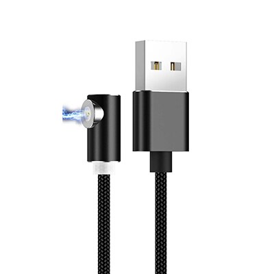 1m 2m cabo magnético micro usb tipo c carregador para telefones android carregamento rápido ímã cabo de fio de carga para iphone11 pro xs max: Only 1M Cable Black