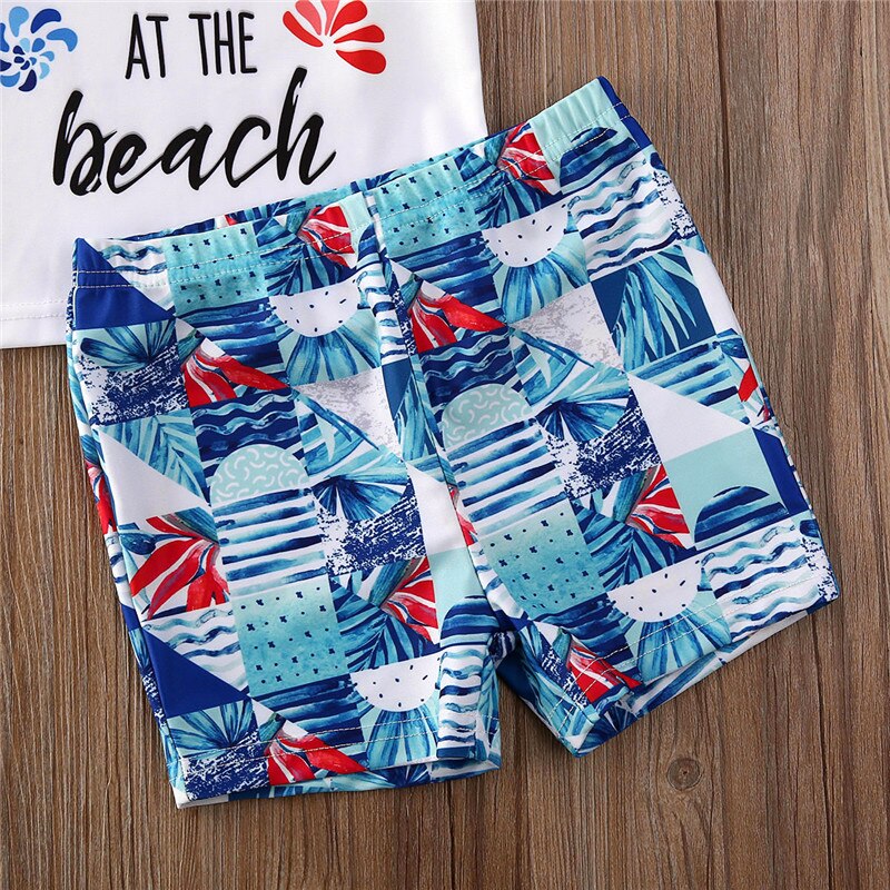 Summer Baby Boys Swimsuit 2pcs Toddler Baby Kids Boys Girls Swimsuit Swimwear Bikini Shorts Sun Protect Bathing Suit