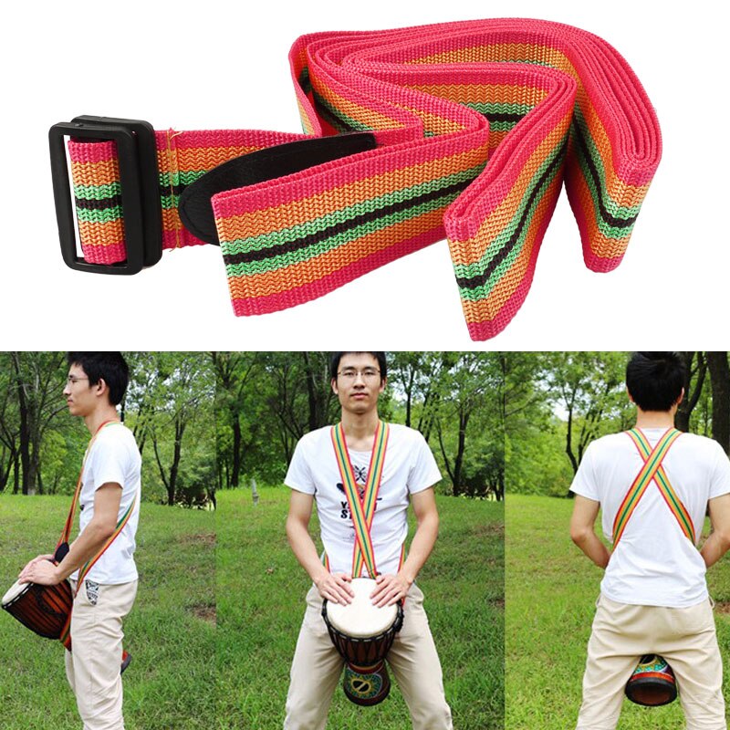 African Hand Drum Strap Nylon Colorful Djembe Strap for Guitar Percussion Instruments Accessories