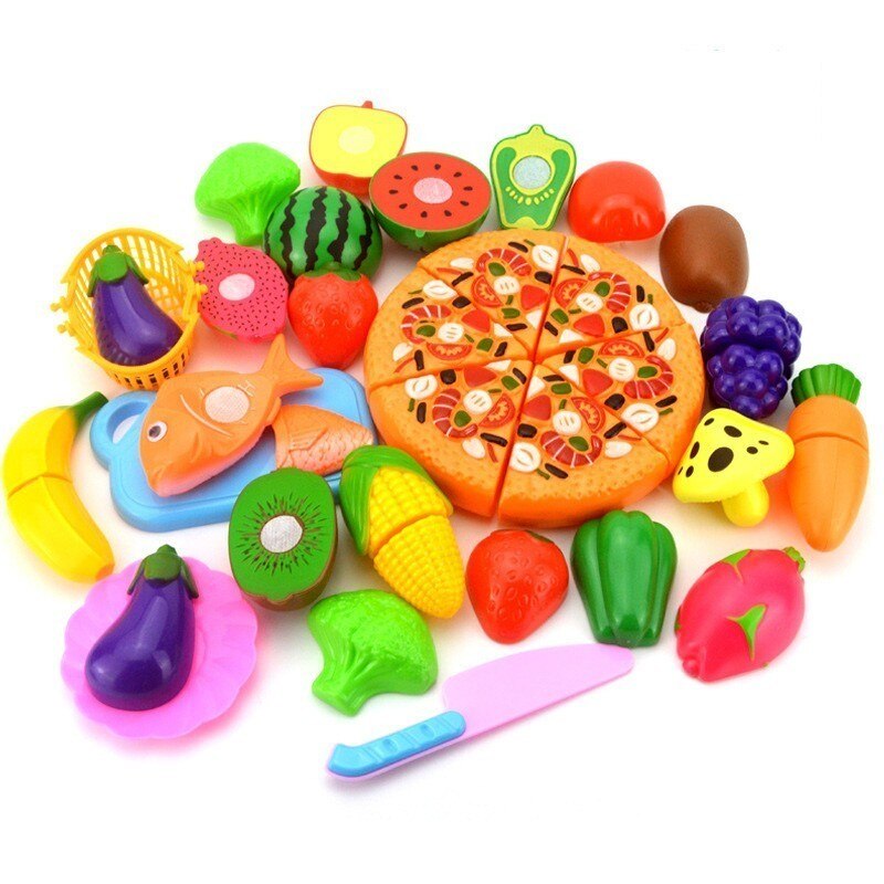 12-24 PCS Pretend Play Plastic Voedsel Speelgoed Snijden Fruit Groente Voedsel Pretend Play Kinderen Voor Kinderen