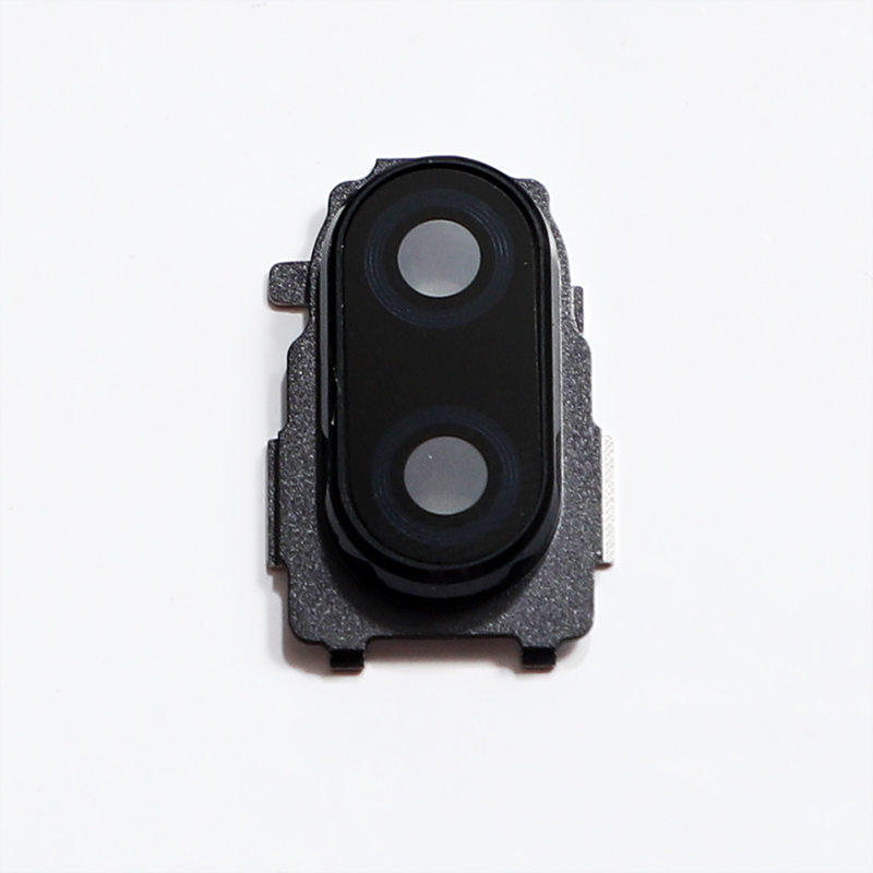 Original para xiaomi redmi nota 7 pro/note7 lente da câmera de vidro com moldura titular reparação traseira habitação capa peças reposição: Black