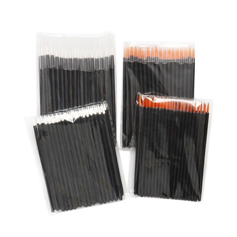 50 st engångs eyeliner penslar ögonskugga eyeliner stav kosmetisk borste ögonfransförlängning kvinnor skönhet sminkverktyg