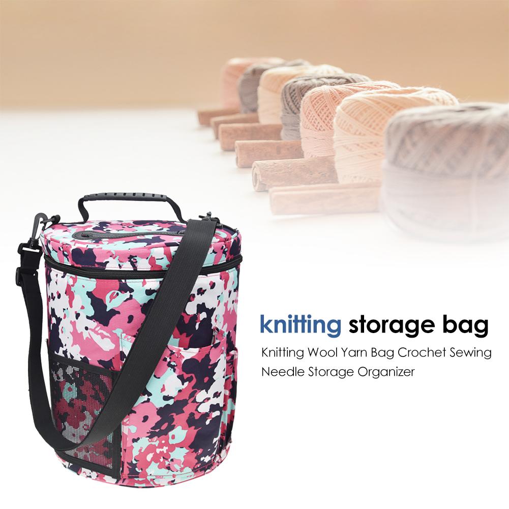 Practical Large Cylinder Wool Storage Bag DIY Woven Storage Bag Crochet Wool Storage Barrel Household Storage Supplies