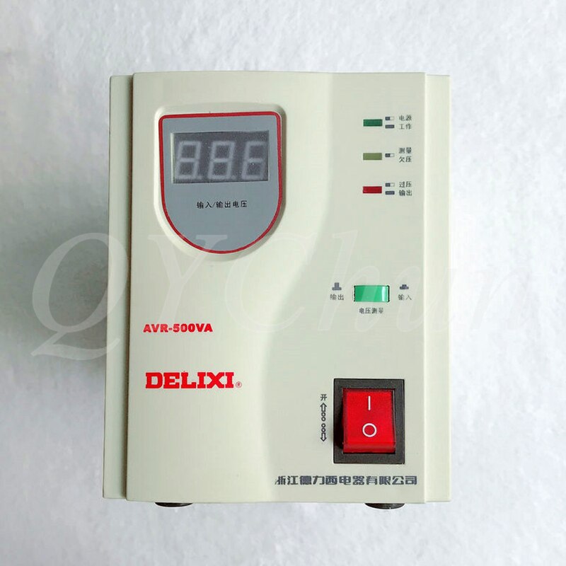 Delixi Spanningsstabilisator Automatische Huishoudelijke Ac Regulator Tv Pc Koelkast Voltage Regulator AVR-500W