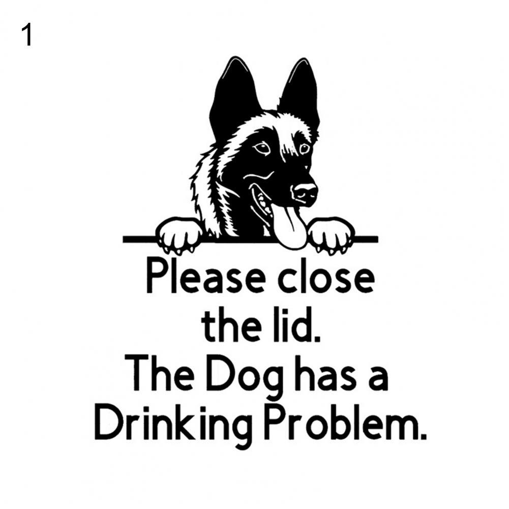 Toilet Seat Decal No Residue Self-adhesive Paper Toilet Seat Decorative Dogs Sticker for Home: Style 1