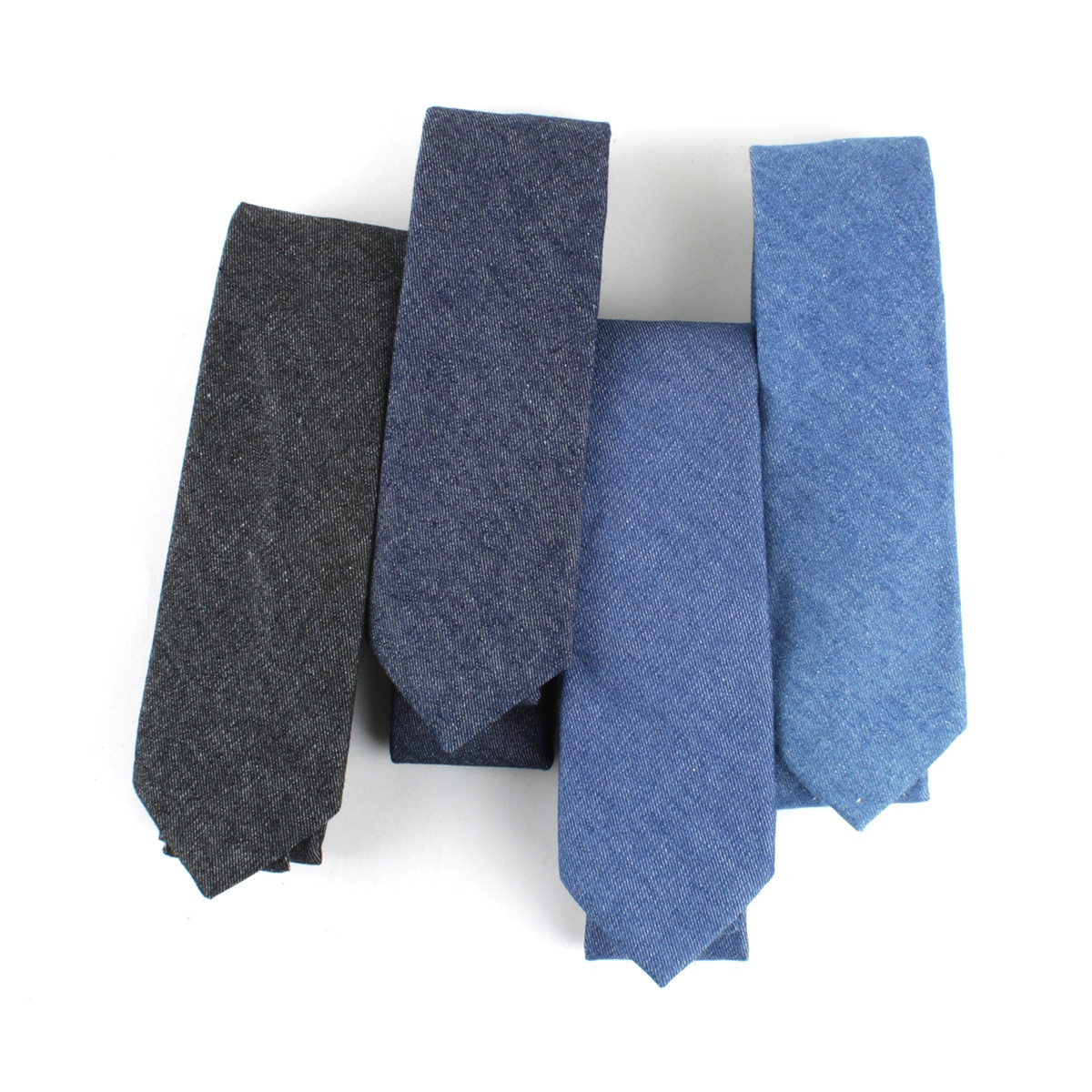 Jeans halsbånd til mænd 6cm skinny denim bomuldsbånd afslappet solid slips plaid smal gravata forretningstøj slips