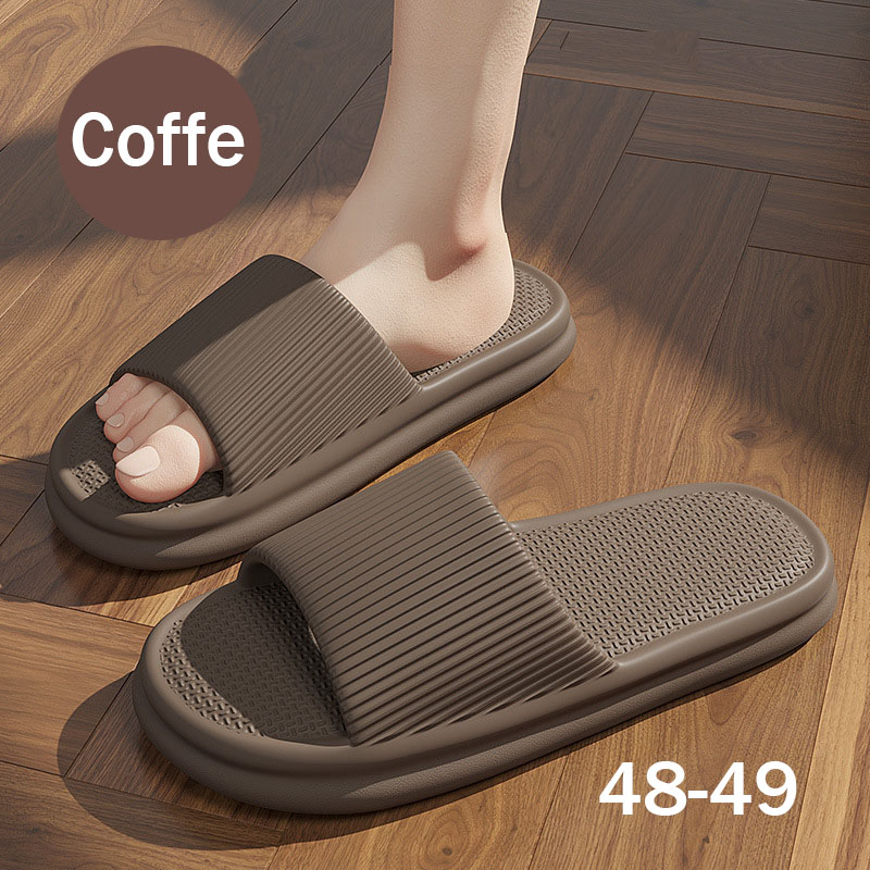 Xiaomi Youpin Thick Platform Women Bathroom Home Slippers Cloud Slippers Soft Sole EVA Indoor Slides Sandals Summer Non-slip Mi: Light Grey