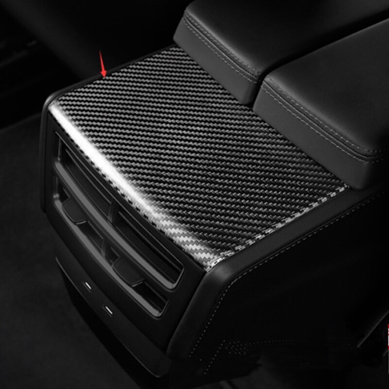Carbon Fiber Car Rear Armsteun Doos Plaat Armsteun Panel Trim Cover Voor Tesla Model S X