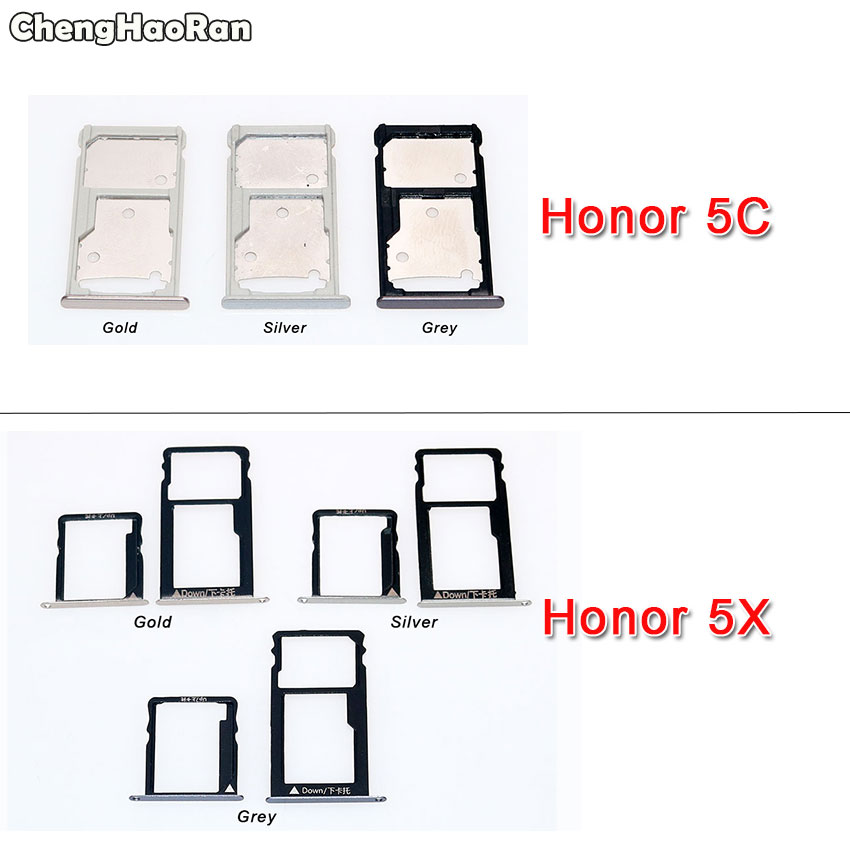 ChengHaoRan SIM Card Tray + Bandeja Cartão SIM/Leitor de Cartão Micro SD Slot Titular Bandeja para Huawei Honor 5C 5X
