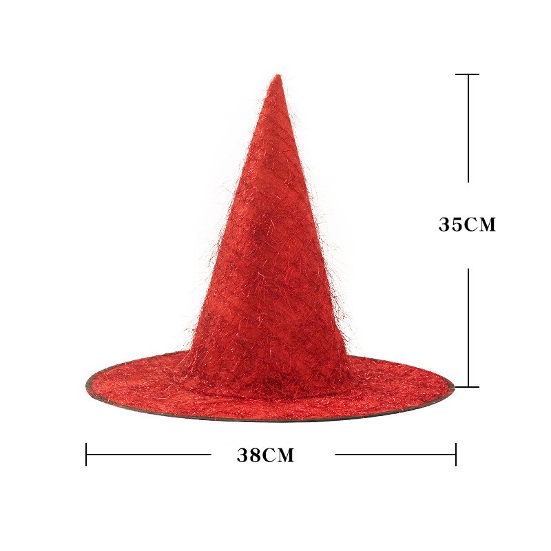 Sombrero de bruja de pelo largo dorado, accesorios decorativos para Halloween,