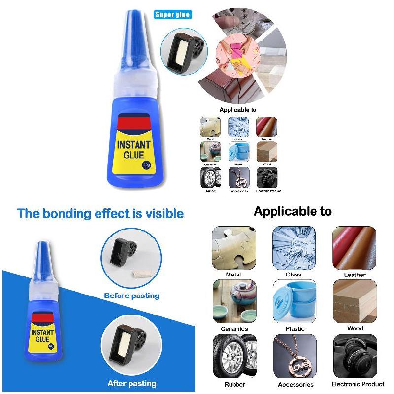 Instant Glue Multi-Purpose Super Adhesive DIY Portable for Home Metal Plastic DIN889