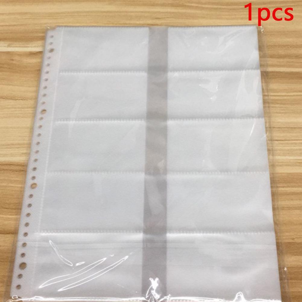 Protectores de hojas sueltas para archivador, hojas transparentes de 30 agujeros, A4, dos lados, 20 tarjetas de colección, carpeta, cuaderno, planificador, 20 Uds.