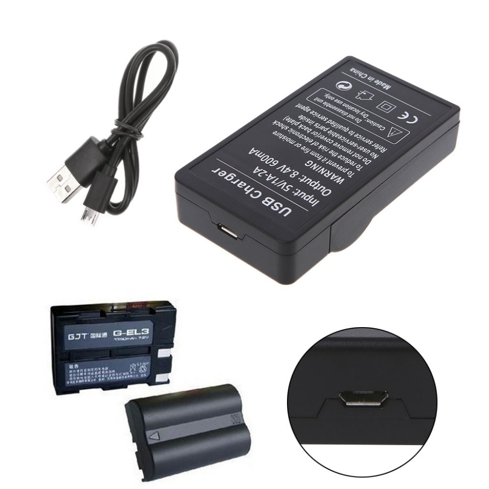 USB Batterij Lader Voor Nikon EN-EL3E EN-EL3 D100/100SLR/D50/D70/D70S/D200/D80 /D90