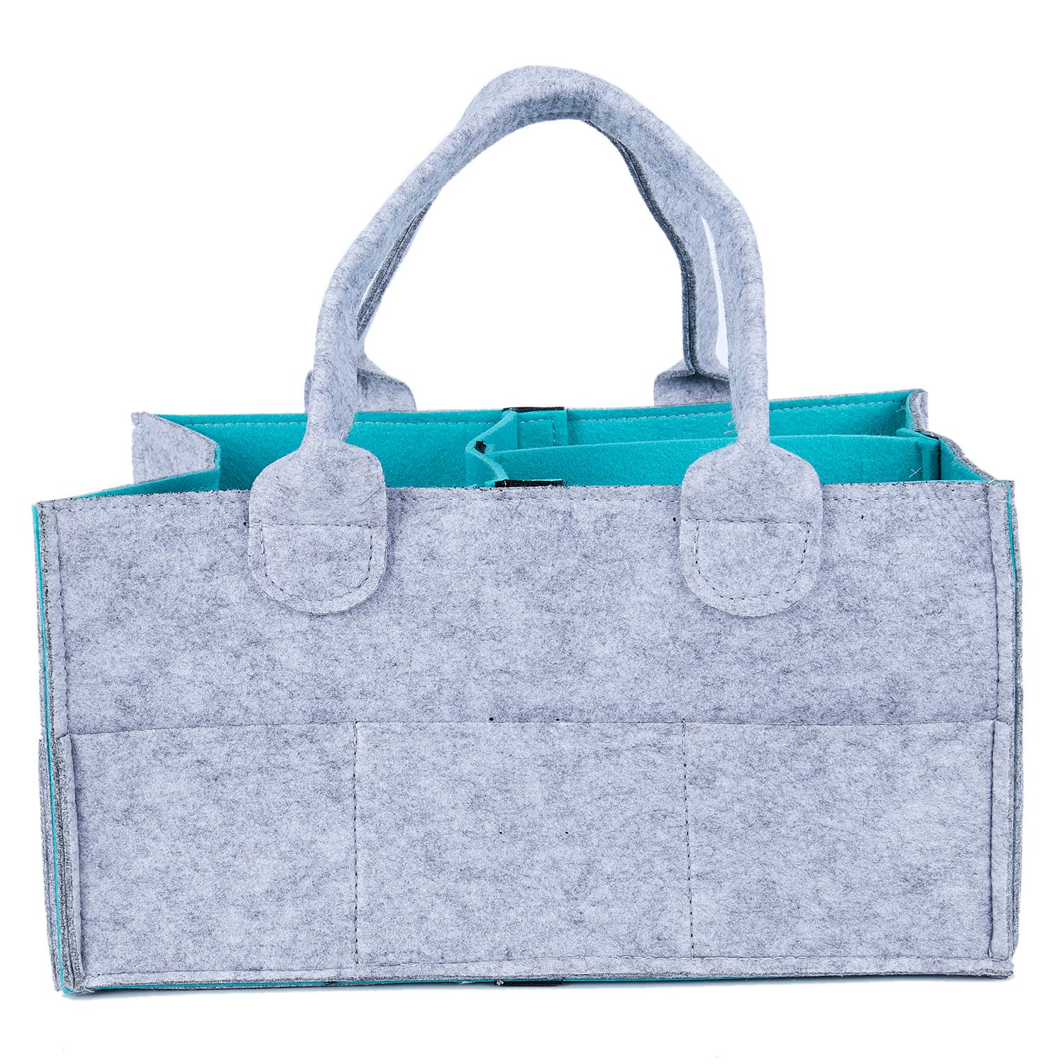 Parker Baby Co. Parker Baby Luier Caddy Opbergtas voor de babykamer en auto- organizer voor luiers en babydoekjes, grijs, groot