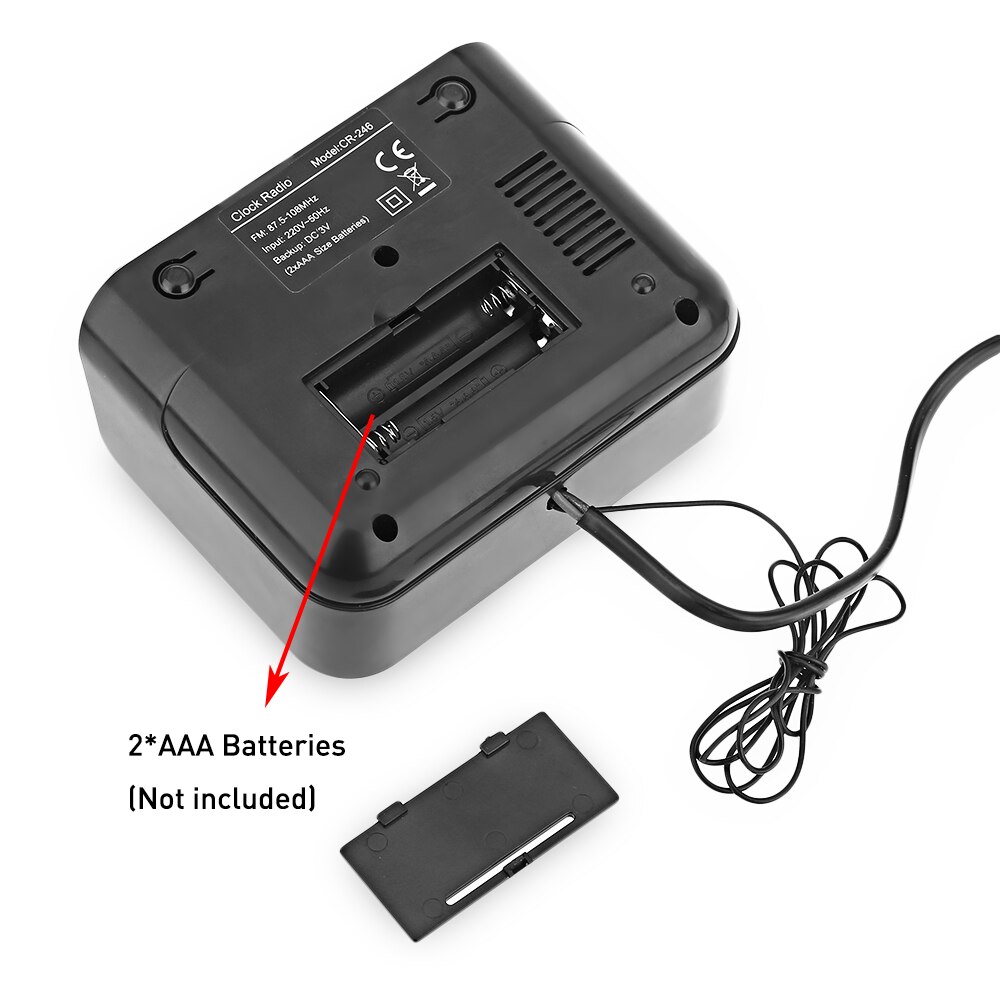 Portable Digital Alarm Clock Radio With LED Screen Backlit FM Radio Dual Alarm Mode Battery Power Alarm Clocks For Good