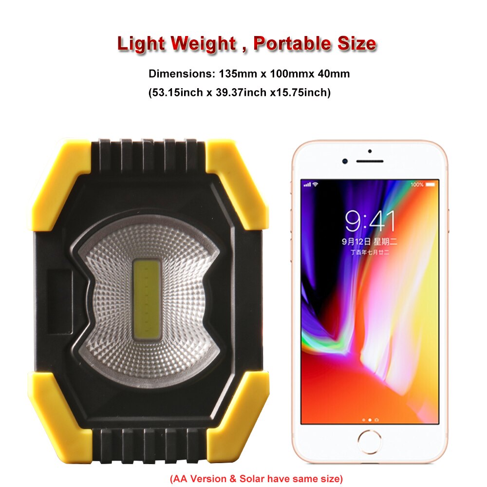 80W Led Portable Spotlight Solar Led Work Light USB Rechargeable Outdoor Lamp COB Floodlight Tent Lantern Repair 18650 Panel