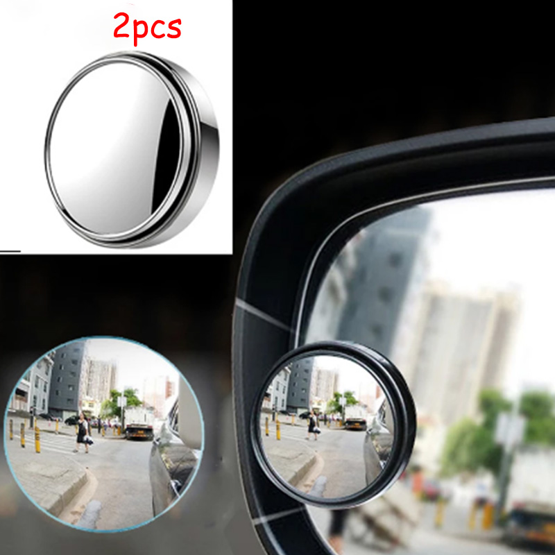2 Stuks 360 Graden Dodehoekspiegel Auto Achteruitkijkspiegel Kleine Ronde Spiegel Omkeren Magic Blind Gebied Interieur Spiegels Accessorie