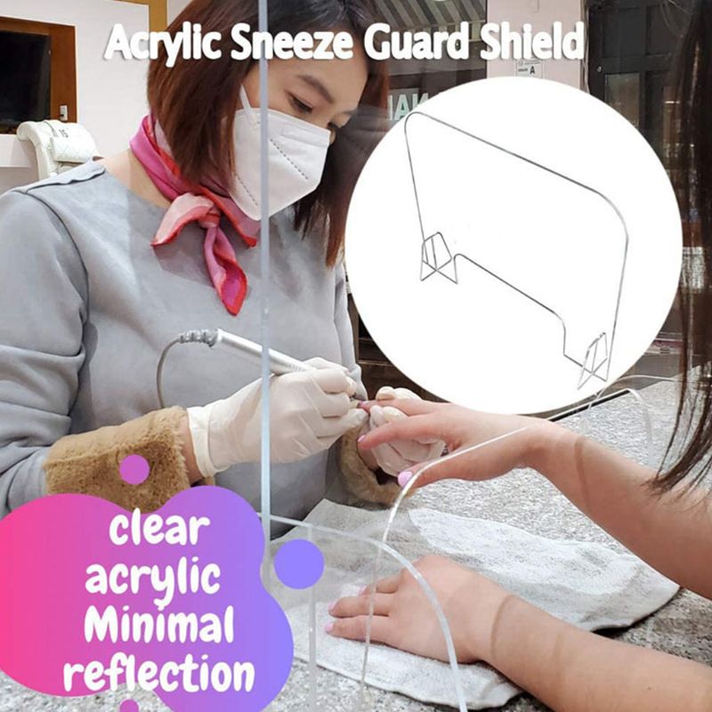 Transparent Acrylic Guard Shield Sneeze Cough Protective Board Shield Barrier for Restaurant Grocery Stores Counters