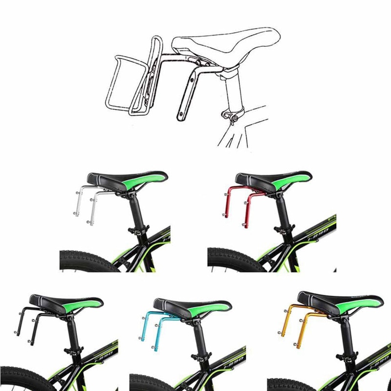 Fiets Bidonhouder Mountainbike Zadel Terug Dubbele Bidonhouder Houder Aluminium Seat Rack Adapter Fiets Accessoires