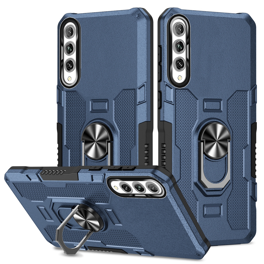 Para Huawei Y9s funda a prueba de golpes armadura soporte para dedo cubierta de anillo de Metal magnético para Huawei Y9S Y9 S fundas de parachoques de silicona: Beige