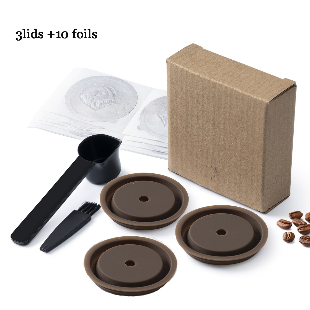 Plateau de capsules de café réutilisables, peut remplacer les capsules Nespresso Vertuo et VertuoLine et compatible avec les capsules originales: 3Caps  10Foils