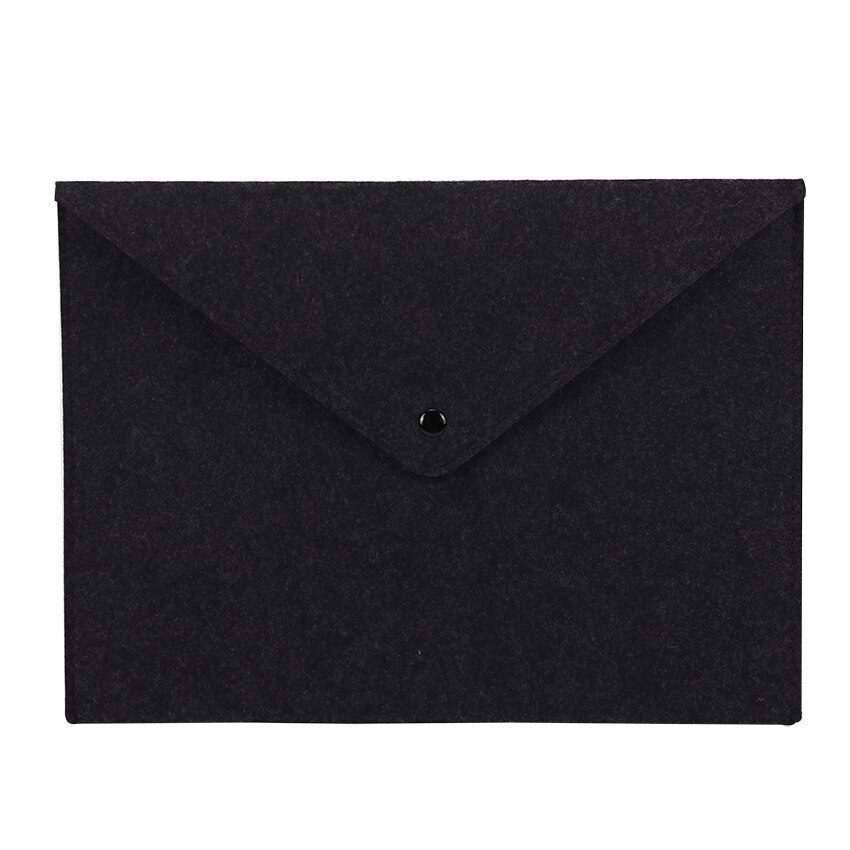 1PC Office Supplies Simple Solid A4 Big Capacity Document Bag Business Briefcase File Folders Chemical Felt Filing Products: Dark Grey