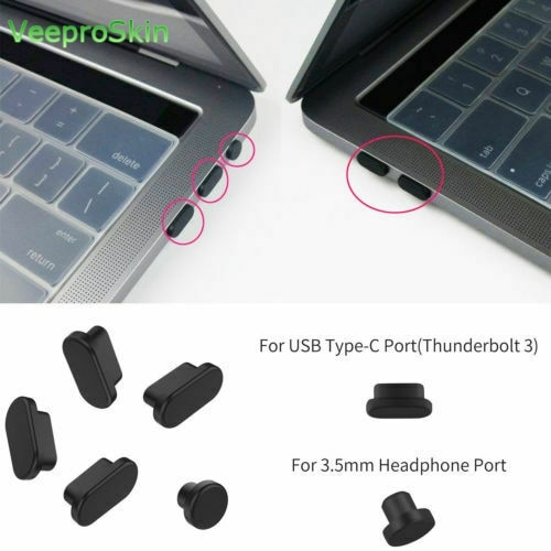 Anti wtyczki przeciwpyłowe pokrywa dla MacBook Air 13 "2018/MacBook Pro 2018 2017 2016 A1708 A1706 A1989 A1990 A1534 Port wtyczki pokrywa zestaw