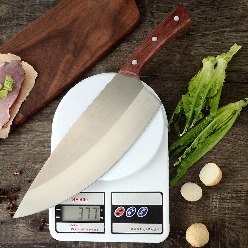 XYj-cuchillo de carnicero con mango de madera de acero inoxidable, 9,5 pulgadas, cocina, Chef, cuchillo de matadero, herramienta de accesorios de cocina para el hogar