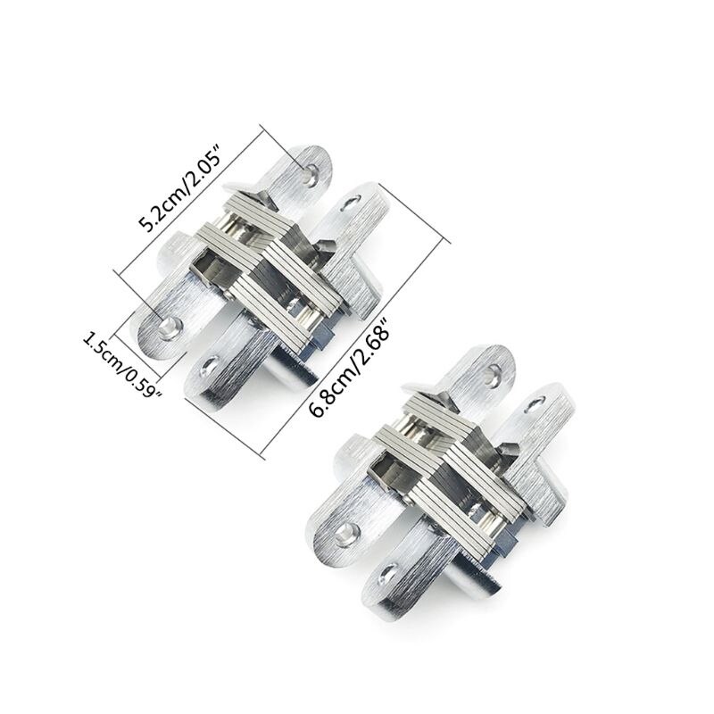 2PCS Stainless Steel Hidden Hinges Invisible Folding Door Hinge Home Hardware
